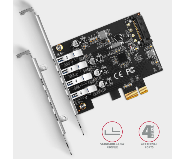 Axagon PCEU-43RS PCIE KONTROLER 4X SUPERSPEED USB - 1211973 - zdjęcie 3
